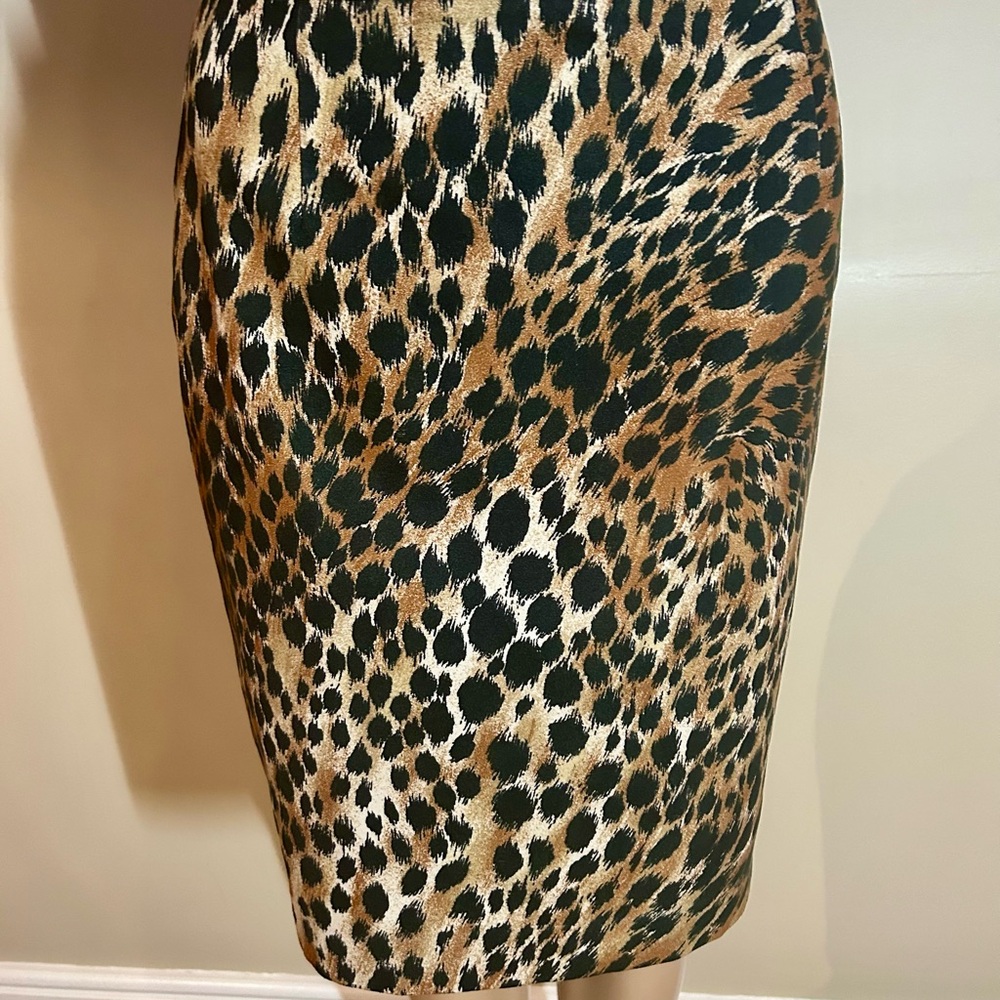 Leopard Print Ultra-Suede Pencil Skirt